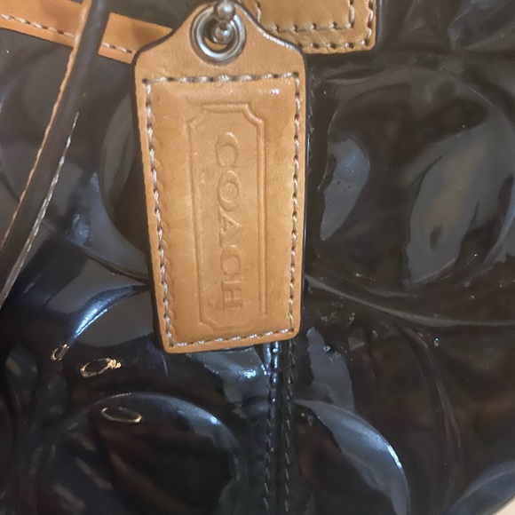 COACH  Purse Black Patent Poppy - Picture 7 of 10